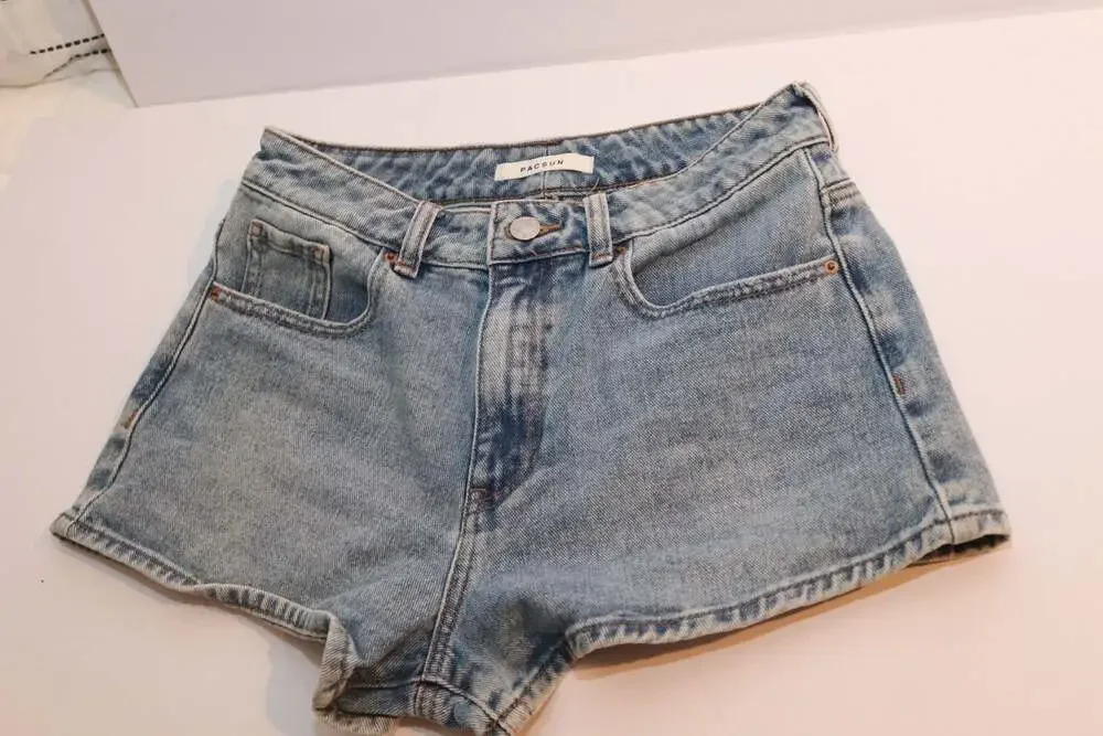 PacSun High-Rise Light Wash Denim Shorts